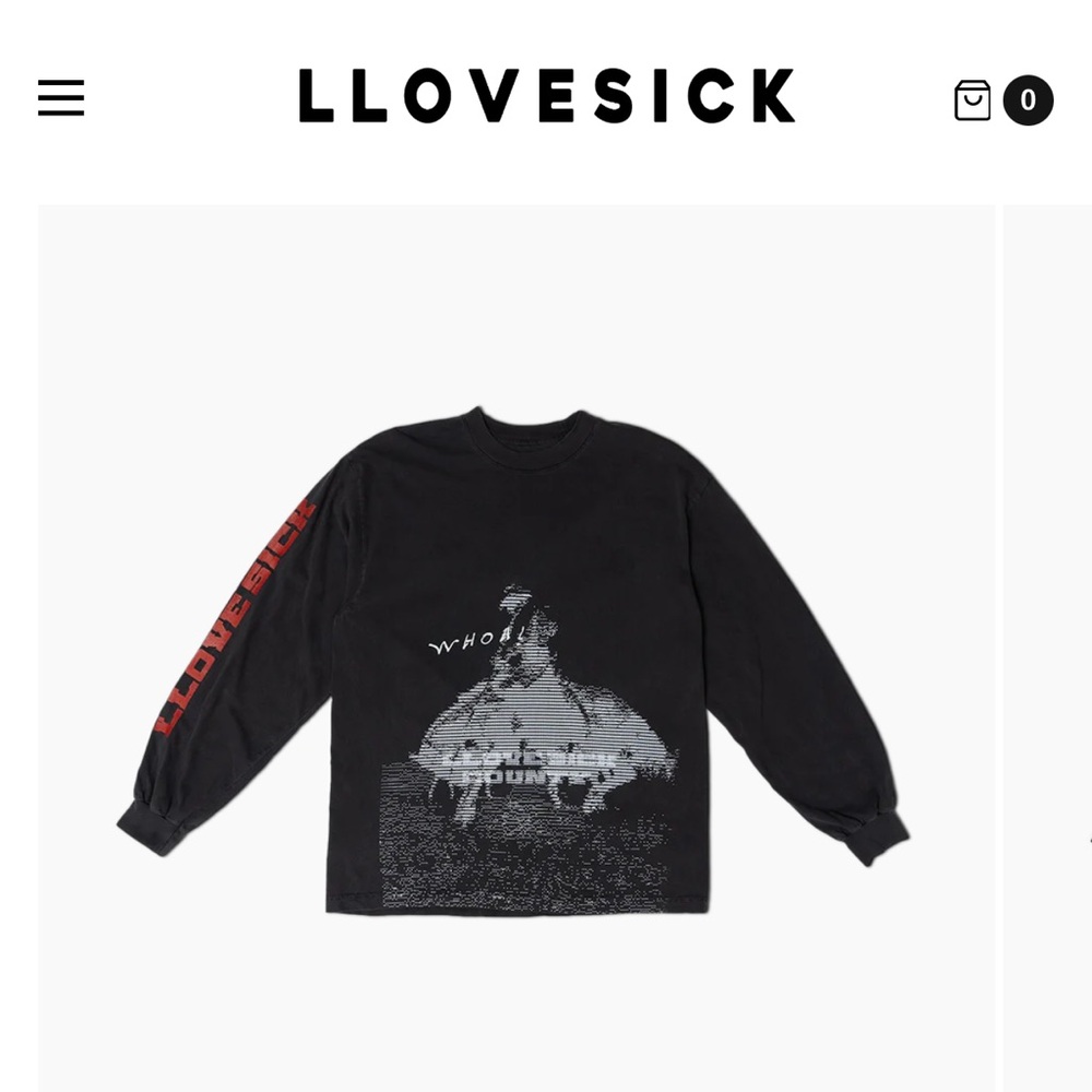 NWOT Llovesick Whoa Long Sleeve Washed Black